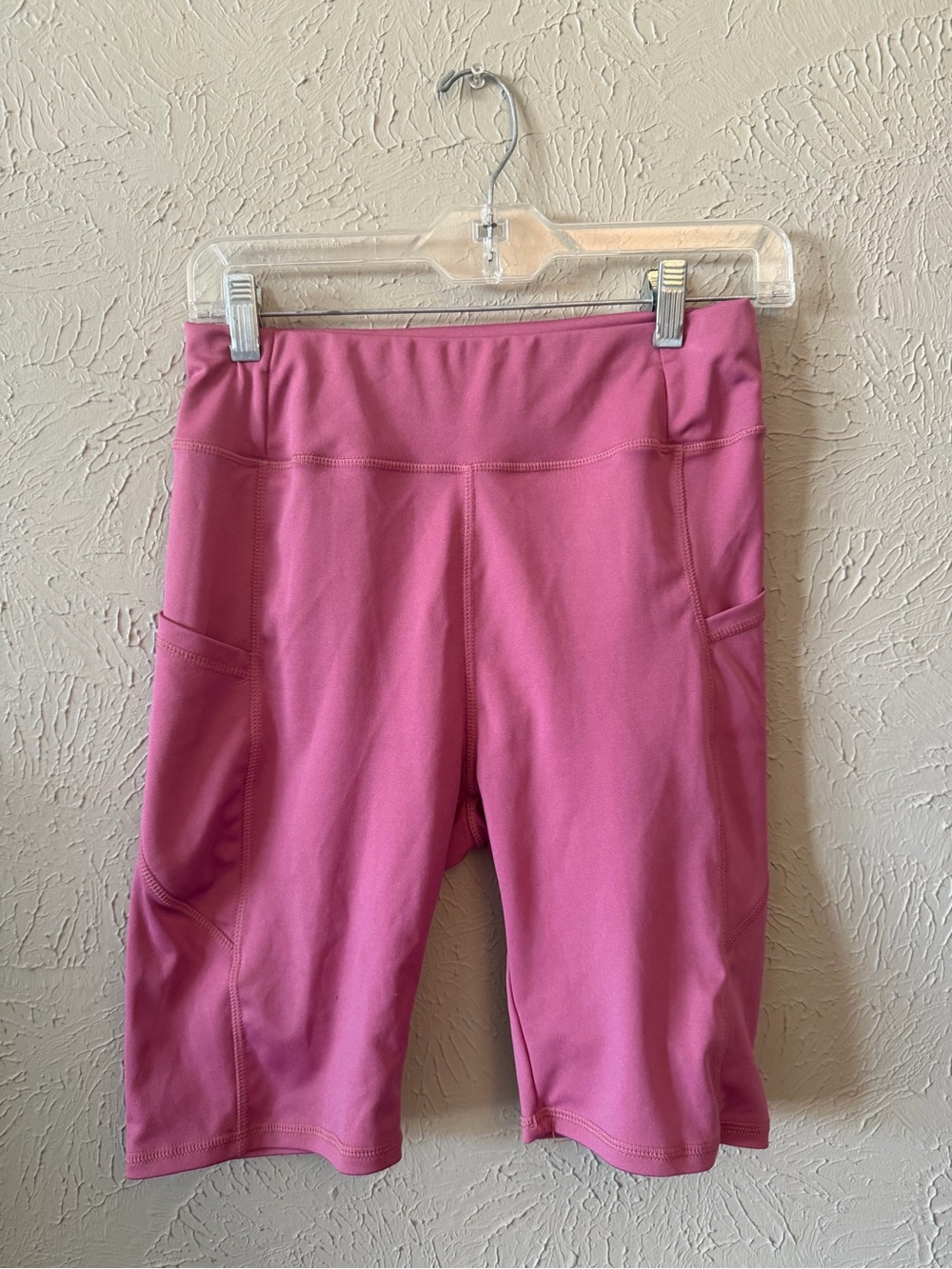 Pink Activewear Bike Shorts with Side Pockets